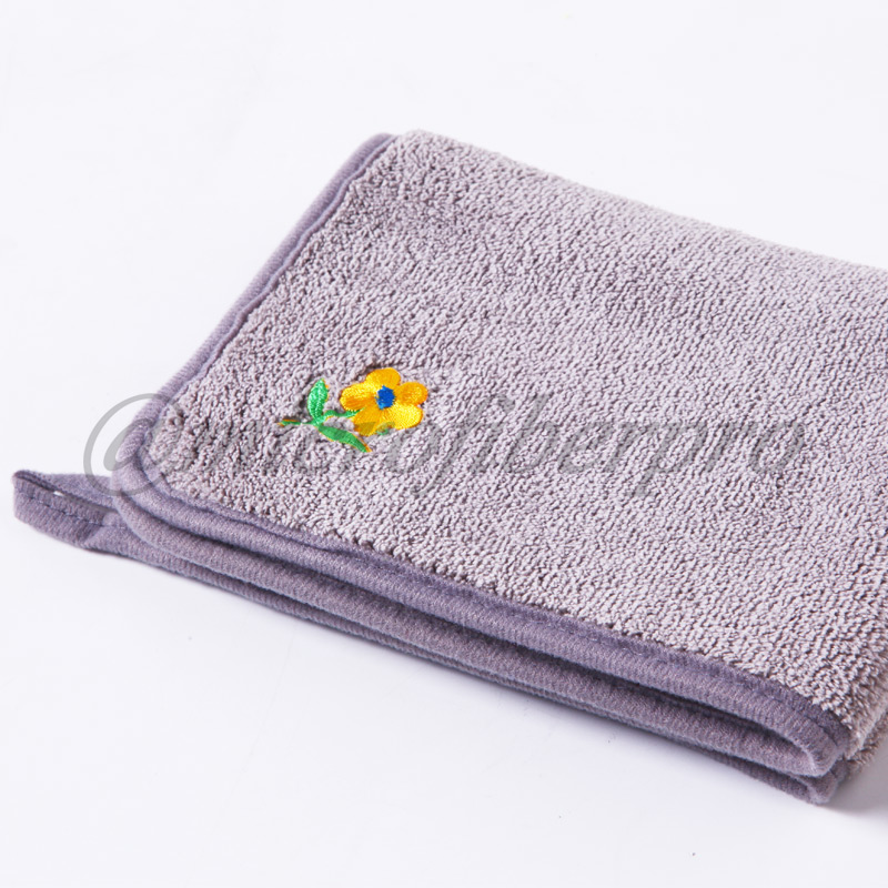 double layers coral microfiber towels with logo embroidery-1
