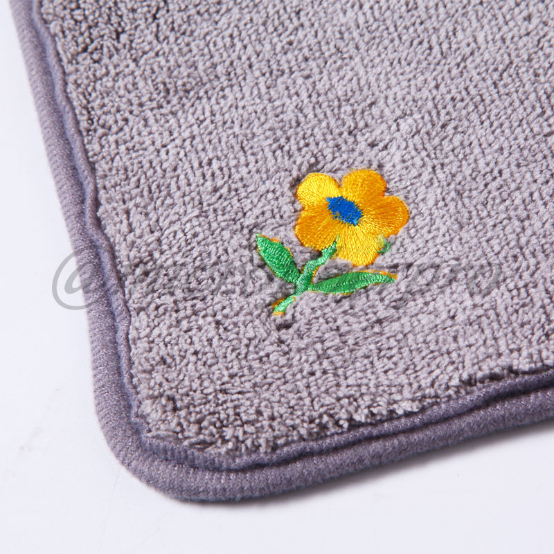 double layers coral microfiber towels with logo embroidery-2