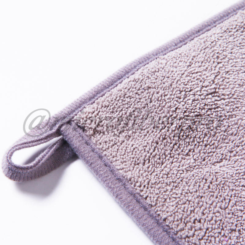 double layers coral microfiber towels with logo embroidery-3