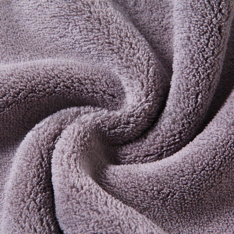 double layers coral microfiber towels with logo embroidery-3