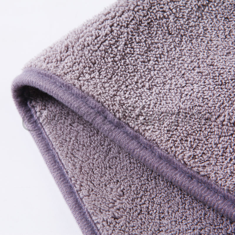 double layers coral microfiber towels with logo embroidery-5