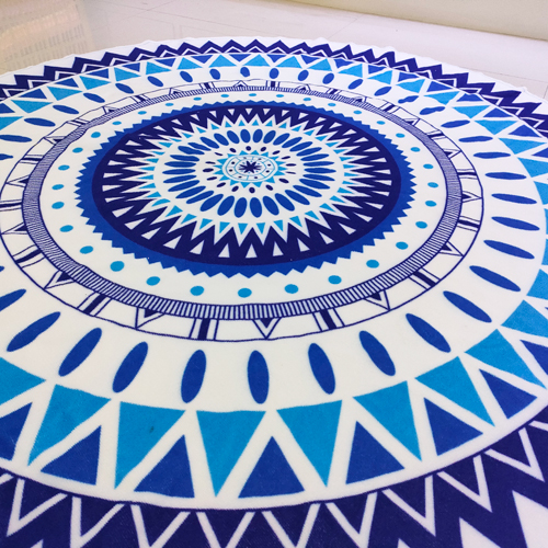 Round  shape microfiber beach towel-4